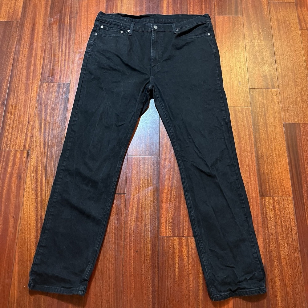 Levis Jeans Mens 40x34 541 Athletic Taper Cotton Blend 5 Pockets Black Grunge